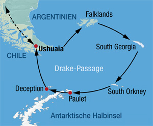 Antarktis Kreuzfahrt mit Falkland-Inseln, Südgeorgien & Antarktische Halbinsel